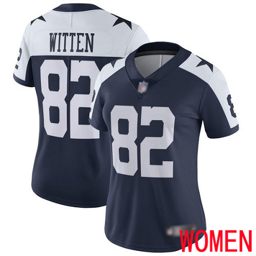 Women Dallas Cowboys Limited Navy Blue Jason Witten Alternate 82 Vapor Untouchable Throwback NFL Jersey